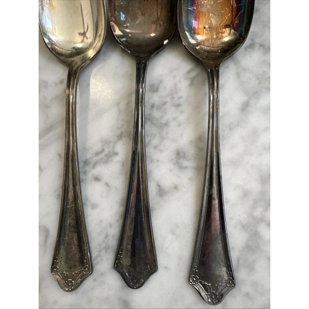 Oneida Community PRIMROSE Silverplate Serving Spoons-Tablespoons Set Of 3